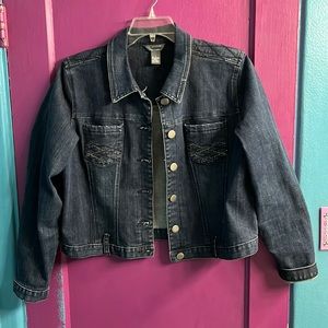 Dark denim jean jacket, L